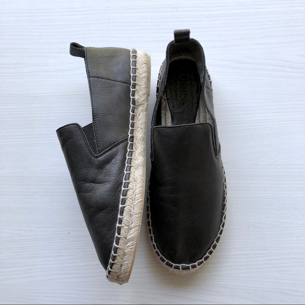 ✨HP!✨ Vince Black Leather Espadrilles